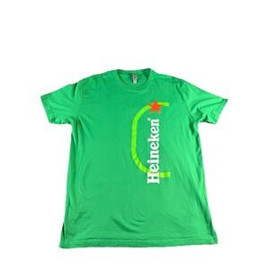 Heineken Beer T-Shirt Men's XL Green Graphic Design Pub Logo Vintage Tee Brewery